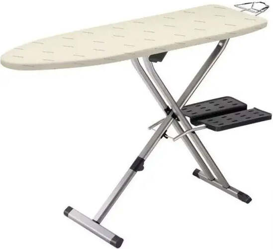 Tefal IB9100E0, Bügelbrett in Originalgröße, Baumwolle, Trocken- & Dampfbügeleisen, Beige, Einfarbig, Kein Muster