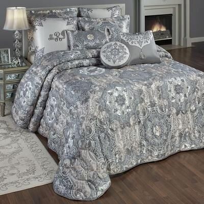 Touch of Class Lyra Grande Bedspread Set Slate, King, Slate