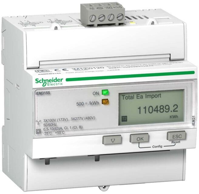 Schneider Electric Compteur d'énergie IEM3155 3P+N 63A Modbu Mid A9MEM3155 (A9MEM3155)