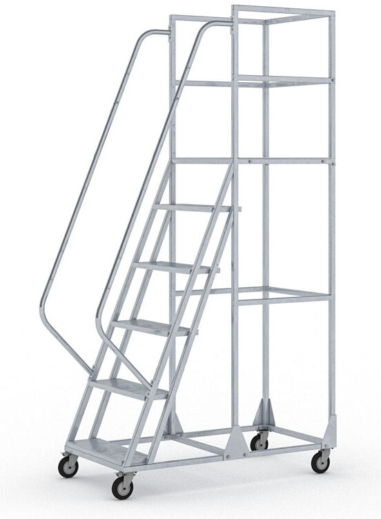 B2B Partner Fahrbare Leiter mit Plattform - 6 Stufen, 1,5 m