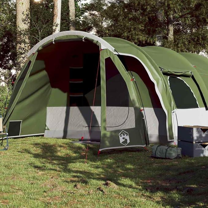 Tunnel-Familienzelt 8 Personen Grün Wasserdicht Garten B | Campingzelt, leicht Kuppelzelt Camping Zelt Einfacher Aufbau für Wandern Backpacking