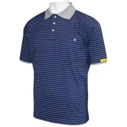 HB Schutzbekleidung, Arbeitsoberteil, ESD-Poloshirt CONDUCTEX Herren, dunkelblau/grau Brusttasche, 4XL (4XL)