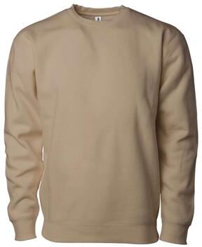 Independent Trading Co. IND3000 Heavyweight Crewneck Fleece T-Shirt in Sandstone size Large   Cotton/Polyester Blend