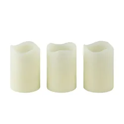 LED-Kerzen  3er-Set   ¦ creme ¦ Wachs,Kunststoff ¦ Maße (cm): H: 7,5  Ø: 5.0