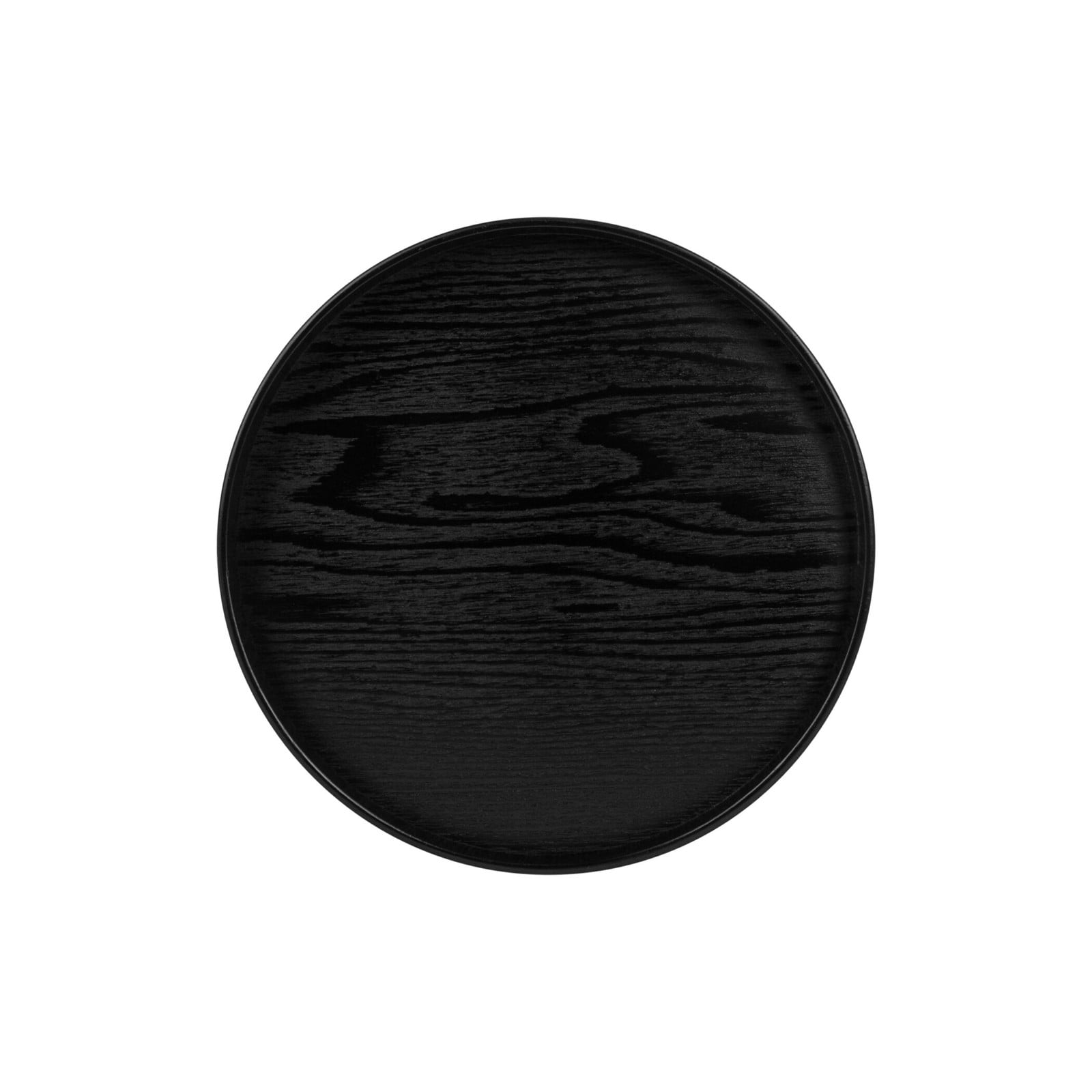 QUVIO Houten dienblad rond - Zwart - Diameter: 27 cm
