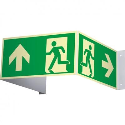 Schild | PERMALIGHT power langnachleuchtend Notausgang geradeaus in 3D-Optik, ISO, Kunststoff, 972x150mm