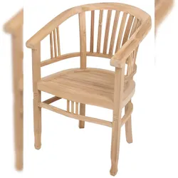 DELUKE Gartenstuhl OVE - Teak, Natur | Relaxsessel Wetterfest Terrassenstuhl Outdoor