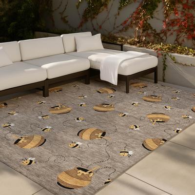 Addison Rugs Machine Washable Indoor/ Outdoor Kids Honeybee Chantille Rug