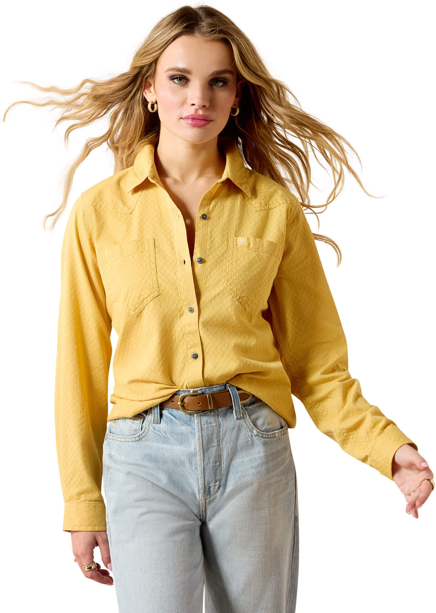 Women's Billie Jeans Shirt in Rattan Dobby, Size: Medium by Ariat
