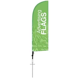 PREMIUM Beachflag WIND mit Erdspieß, Fiberglas, inkl. bedrucktem Saum, Beachflag Dropflag