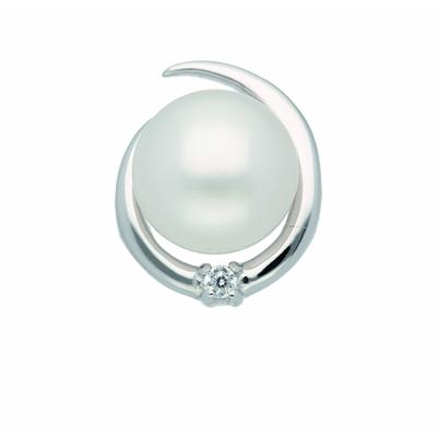 Kettenanhänger ADELIA´S "Perlenanhänger 925 Silber mit Zirkonia", silber, Schmuckanhänger, Damen, mit Zirkonia, Silber 925 (Sterlingsilber), Kettenanhänger, Silberanhänger Perle