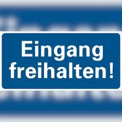 Hinweisschild, Eingang freihalten, Alu geprägt, 170 x 350 mm - 350x170x0.45 mm Aluminium geprägt