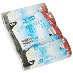 Starpak 80 Müllbeutel, LDPE 30 l 60 cm x 50 cm grau