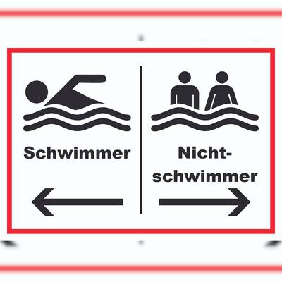 HB-Druck Schwimmer Nichtschwimmer Schild A5 (148x210mm)