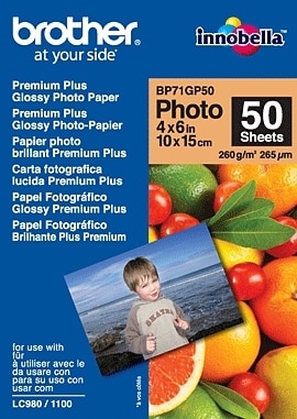 Brother BP71GP50 Fotopapier-A6, Paket mit 50 Blatt, 260 g/qm