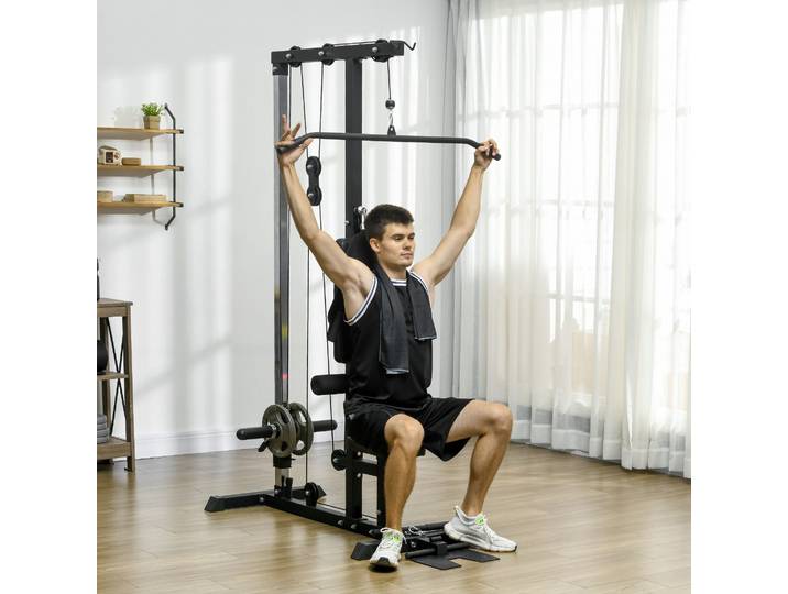 SPORTNOW Station de Force Maison Acier Simili Cuir Noir