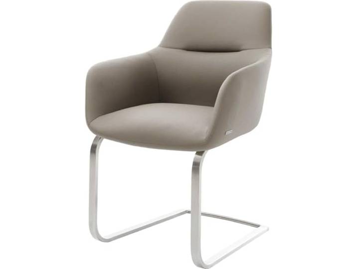 Schwingstuhl Pejo-Flex Freischwinger flach Edelstahl Echt-Leder Schlamm Taschenfederkern