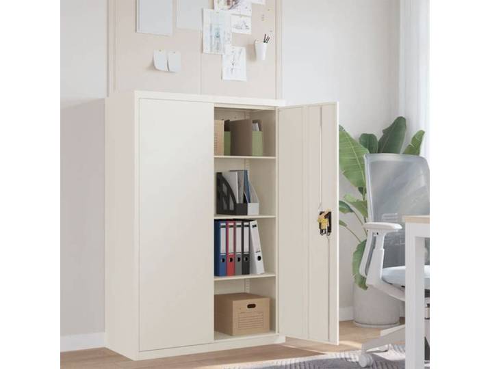 Solde d'automne Classeur/Meuble classement - RUIGOU - Bibliothèque/armoire de rangement blanc 90x40x140cm acier LEM98970