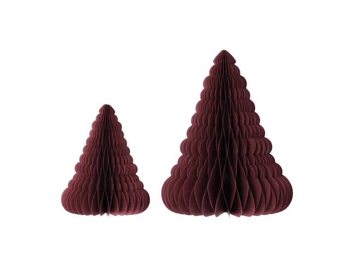 Scandi Living Décoration de Noël Trees lot de 2 Rouge