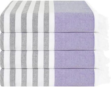 "American Soft Linen 100% Cotton Turkish Peshtemal Beach Towels, 35""x60"" Size 4 Pack Swim Towels for Beach and Pool Towels"