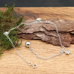 Drachensilber Fußkettchen mit Sternen 925er Silber - Silber