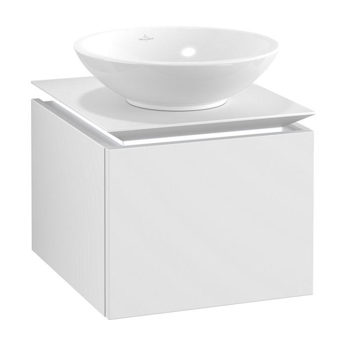 Villeroy & Boch Legato Waschtischunterschrank B565L0MS 45x38x50cm, mit LED-Beleuchtung, White Matt