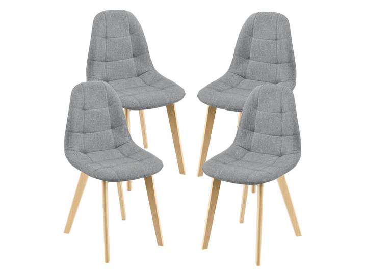 [en.casa] Esszimmerstuhl Kopparberg 4er-Set, Hellgrau, 53x86x47 cm, Esszimmer, Stühle