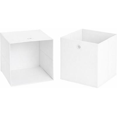 Aufbewahrungsbox SCHILDMEYER "AREZZO, Faltboxen, 2er-Set, MADE IN GERMANY", weiß, B:32cm H:32cm T:32cm, Pappe, Stoff, Aufbewahrungsboxen, Aufbewahrungsbox, Praktisches 2er-Set, Made in Germany