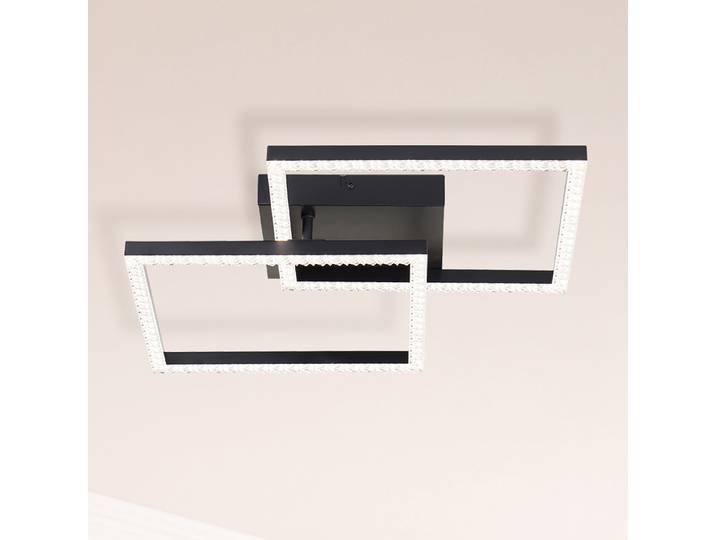 Plafonnier LED 41 x 8 x 41cm Noir 2 Fer verni Matière ABS plastique LED Module LED