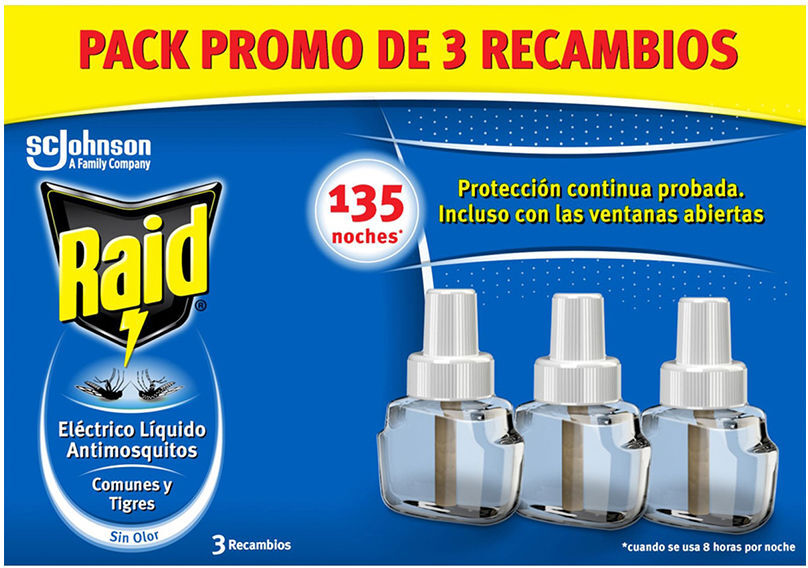 Raid Proteção ANTI-MOSQUITO x 3 peças de reposição