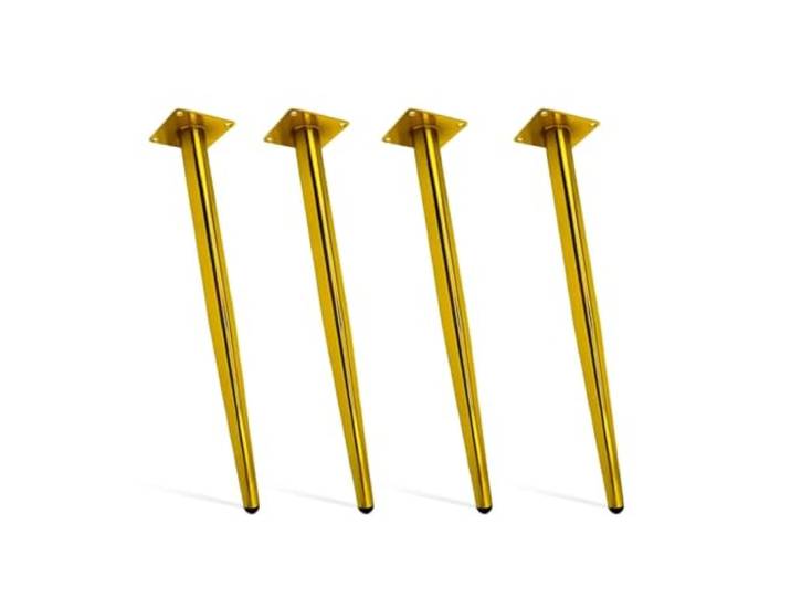 Verstellbare Möbelbeine Im Industrie-Stil, 4er-Pack Weiße Kegelförmige Tischfüße, 55 Cm Höhe, Stabil Und Vielseitig Einsetzbar Für Couchtische, Bänke, Stühle, Kommoden(Gold,72cm)