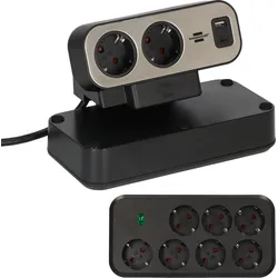 brennenstuhl estilo Duplex USB 9-fach Tischsteckdose schwarz