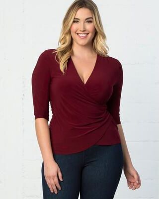 KIYONNA Femme Fatale Faux Wrap Top
