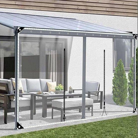 Famanu Wasserdichtes transparentes Seitenpaneel PVC für Pergola, Veranda oder Gartenhaus - Mit Reißverschluss