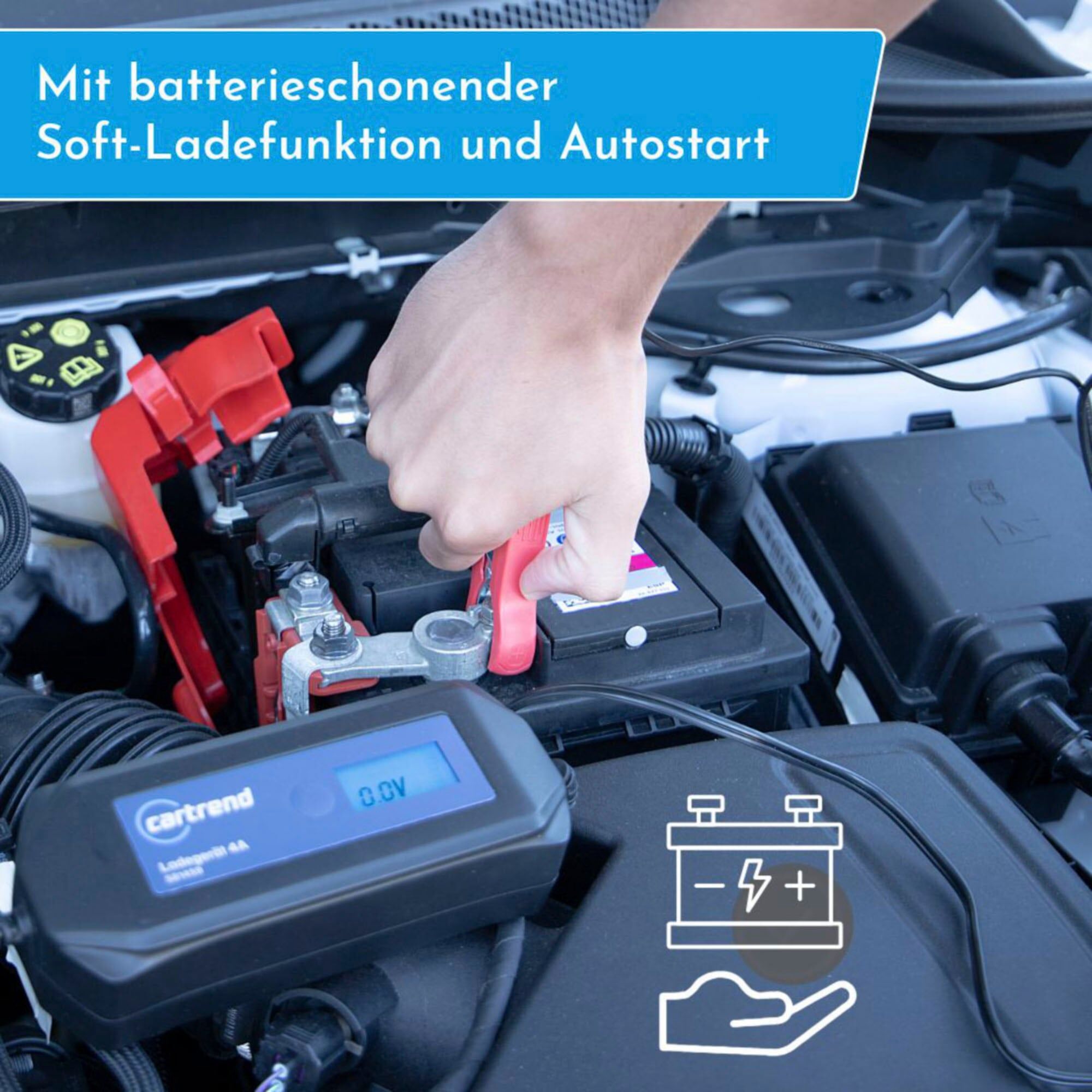 Autobatterie-Ladegerät CARTREND "Batterieladegerät DP4.1 mit Mikroprozessor-Technologie 6V/12V, 4A", schwarz, Ladegeräte