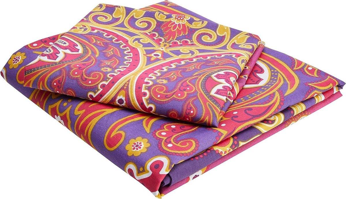 Dekbedovertrek Asha Rood met Popper Sluiting - 135 x 200 cm