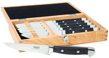 Viking Steakhouse 6-PC Steak Knife Set with Commemorative Box, Black