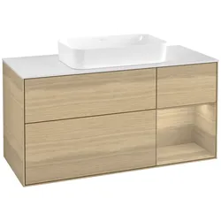 Villeroy und Boch Finion Waschtischunterschrank F711PCPC 120x60,3x50,1cm, Regal rechts Oak Veneer, Oak Veneer