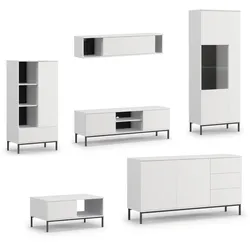 WOHNWAND Queba 2 Weiß 440/190/60 cm Stilvolles Design Modern