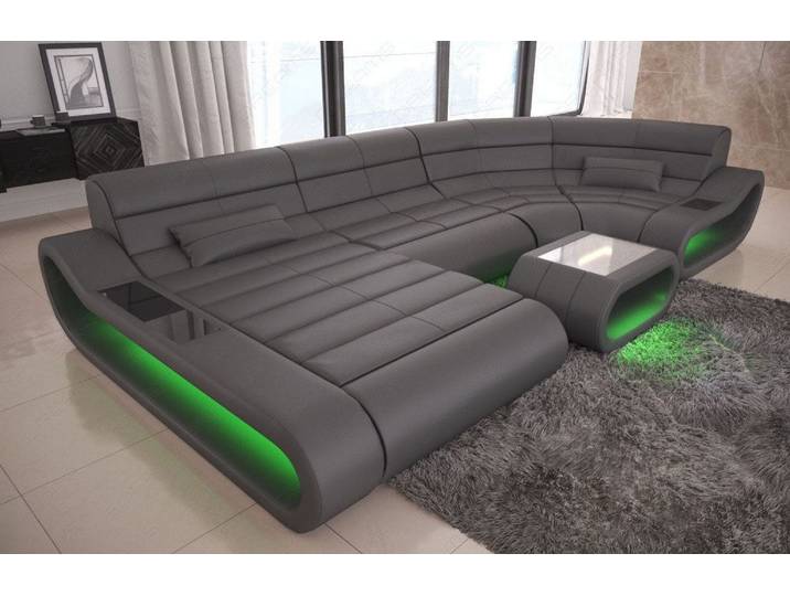 Wohnlandschaft Concept U-Form aus Leder