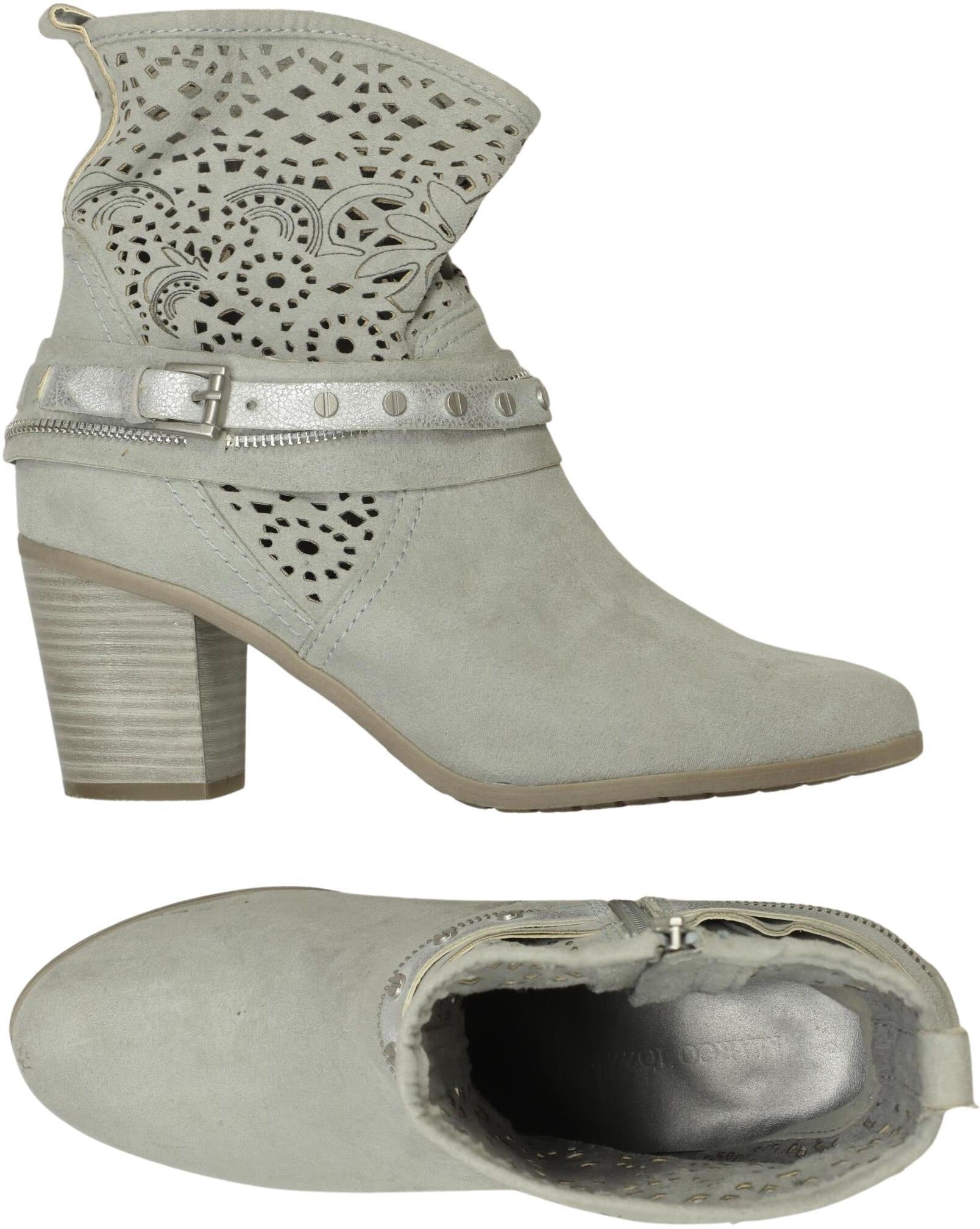 Marco Tozzi Damen Stiefelette, Grau, Gr. EU 39, Kunstleder - Second Hand