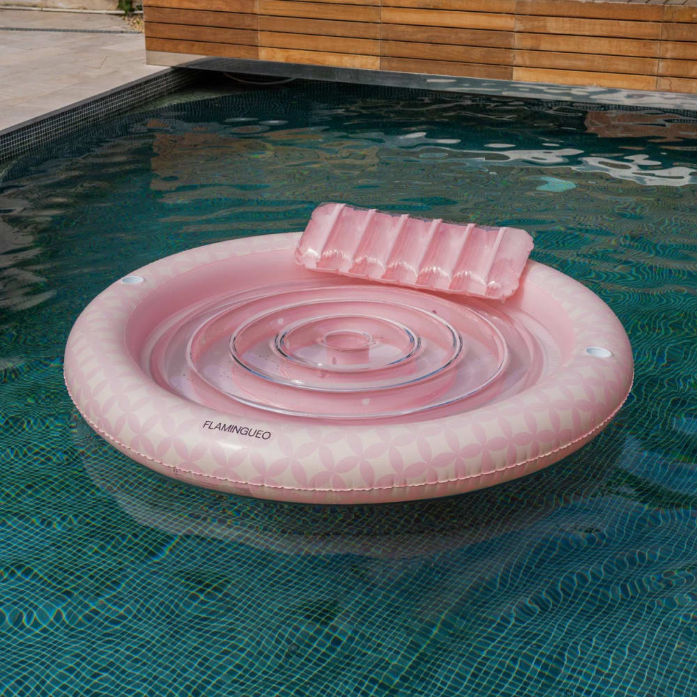 Flamingueo Matelas Gonflable Piscine PVC Rose Rose 204x52x204cm