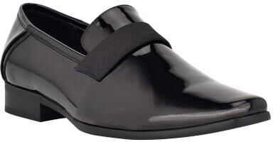 Calvin Klein Bernard (Men's) Dress Shoes in Black/Patent, Size 7 M, Synthetic/Textile