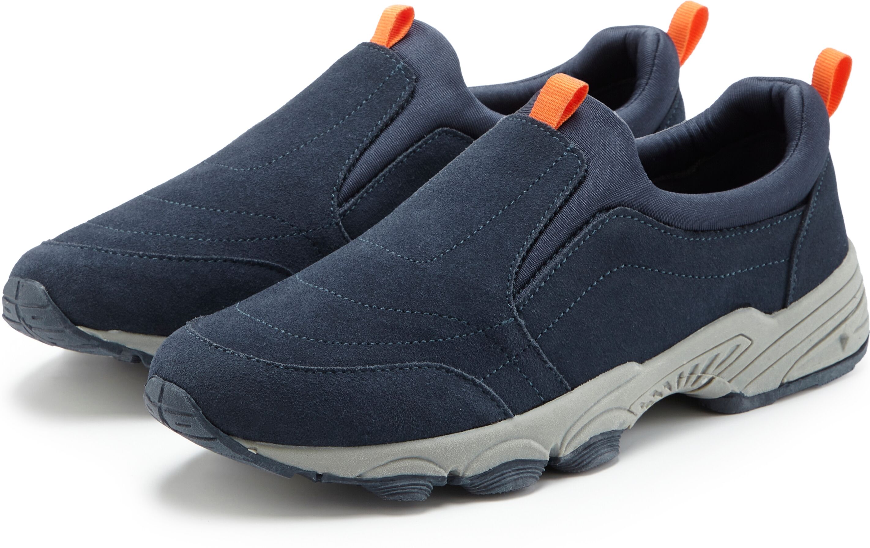 Sneaker JOHN DEVIN "Lederschuh, Slipper, Halbschuhe, Freizeitschuhe, Ledersneaker", Herren, Gr. 47, blau (marine), Obermaterial: 80% Rindsleder, 20% Textilmaterial. Decksohle: 100% Textilmaterial. Futter: 100% Textilmaterial. Laufsohle: 100% Synthetik, ko