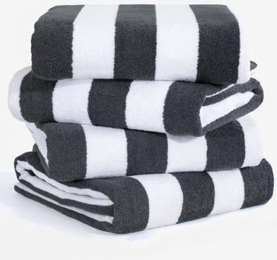 American Soft Linen, Premium Cotton 4 Pack Beach Towels, 30 x 60 Cabana Striped Pool Towels