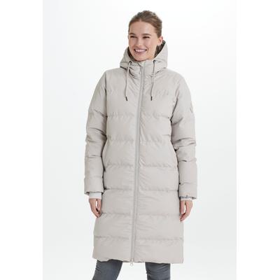 Wintermantel WEATHER REPORT "Autumn", Damen, Gr. 44, beige (grau), 100% Polyester, unifarben, lang, ohne Ausschnitt, Mäntel Wintermantel, in modischem Stepp-Design