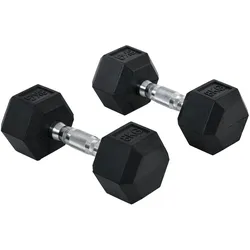 2er-Set Gummi-Hantel Fitness Hantel Kurzhantel für Trainingsraum schwarz 8 KG