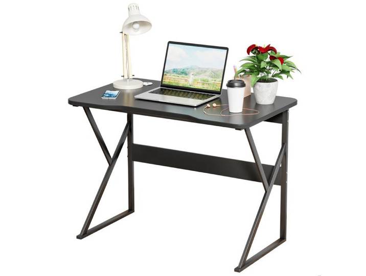 Table ordinateur 100x60x74cm bureau PC cadre en U bureau de travail et gaming pour chambre Noir assemblage rapide bureau spacieux