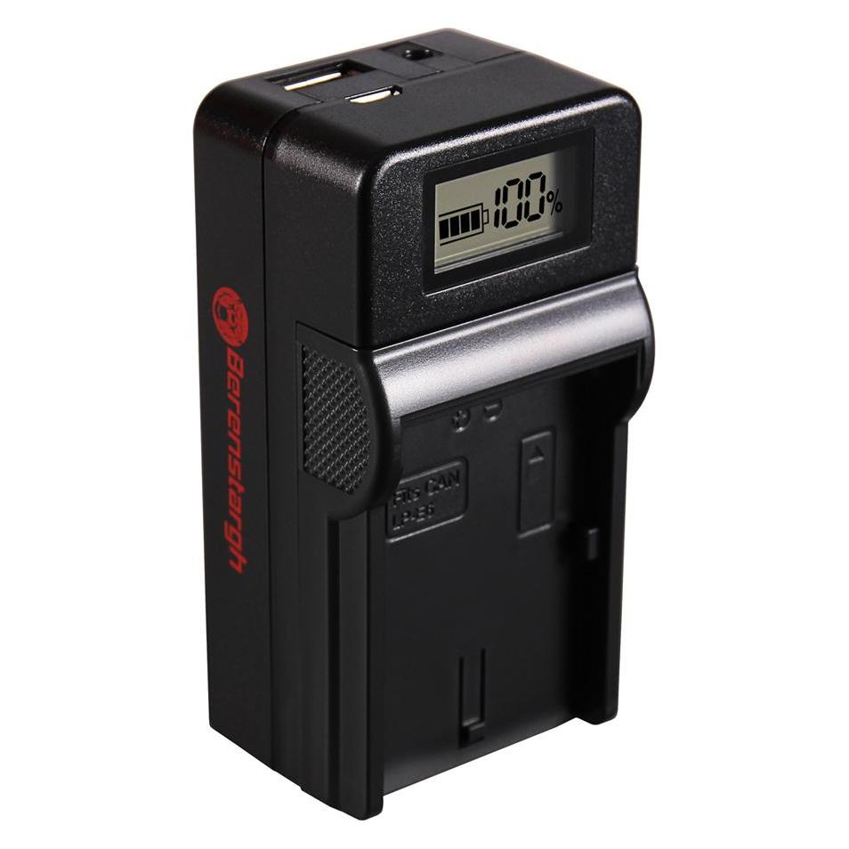 Berenstargh Synchron USB Ladegerät f. Canon LP-E6 EOS 5D 60D 60Da 6D 7D EOS70D EOS-70D LP-E6 Mark II (Kamera Akku Ladegerät) (61064371)