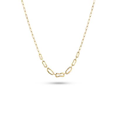 Kette ohne Anhänger ELLI "Halskette Gliederkette Oval Chain 925 Sterling Silber" Gr. 40, gold, Halsketten, Damen, Silber 925 (Sterlingsilber)